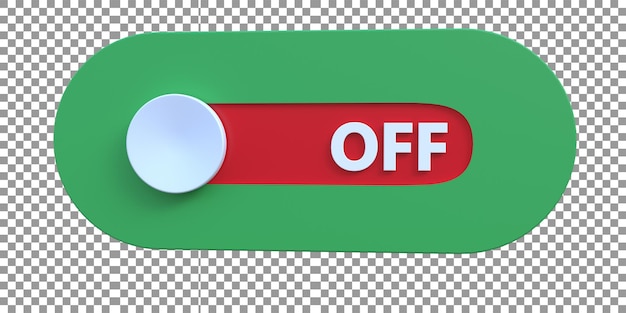 3d-on-off-knop rendering voor webapps enz.