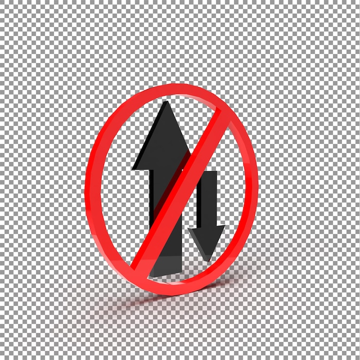PSD 3d one way traffic sign rendering, road traffic icon illustration, 3d c4d illustration