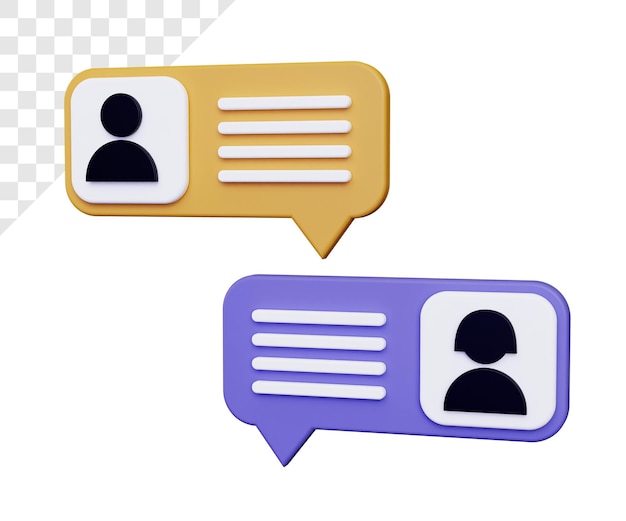 3d online chat illustration