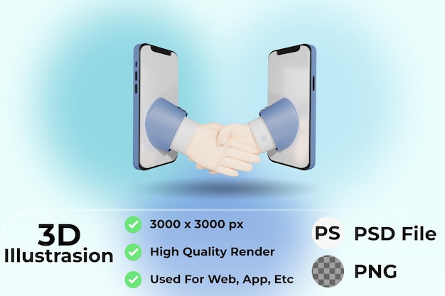 3d online greeting icon illustration