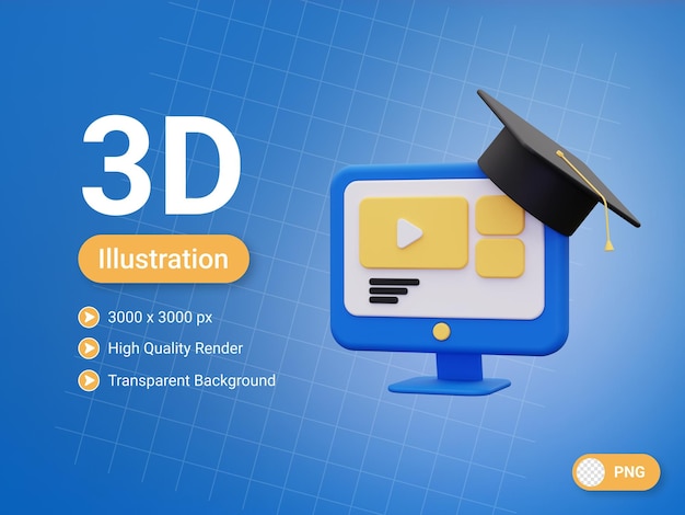 PSD 3d online learning icon