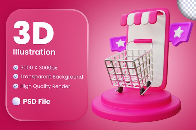 3D Online Shop Illustratie