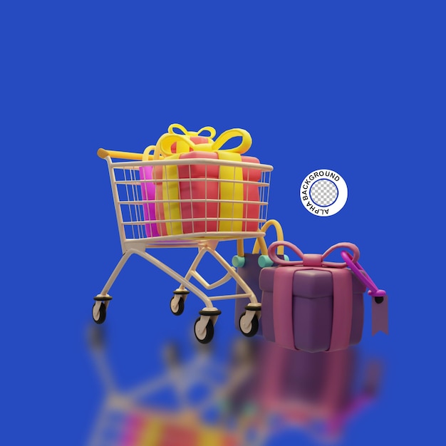 3D Online shopping concept illustration ecommerce