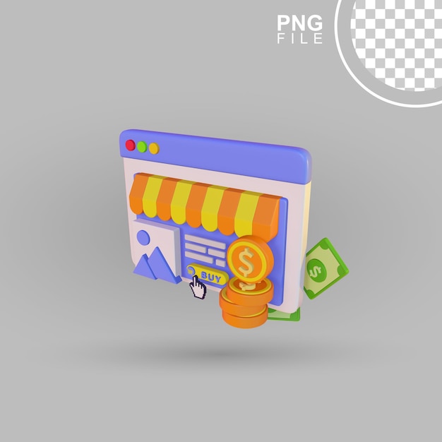 3D Online Store Illustration