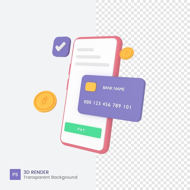 3D Online winkel betaalmethode met creditcard voor e-commerce