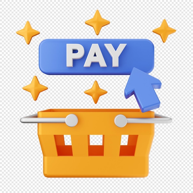 PSD 3d online winkel verkoop e-commerce icoon illustratie render