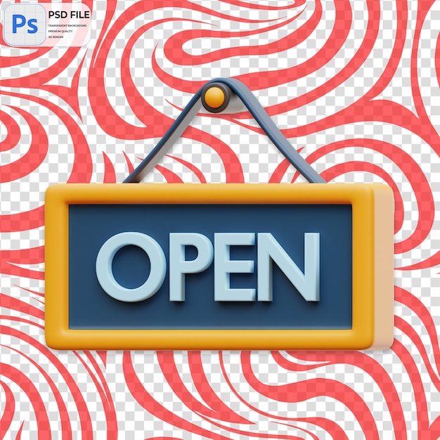 3d open board render illustration icon isolated png