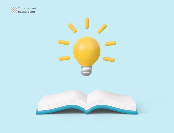 PSD 3d open boek met glanzende bol die uit vliegt
