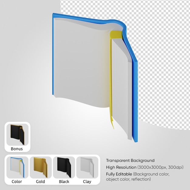 PSD 3d open boek