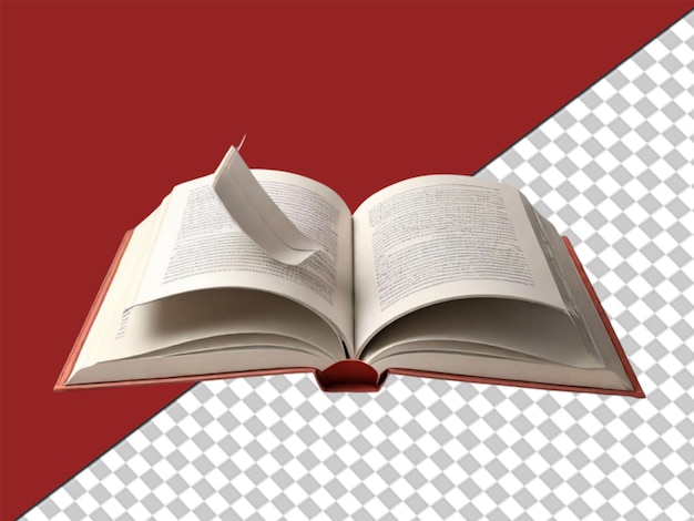 PSD 3d open book on transparent background