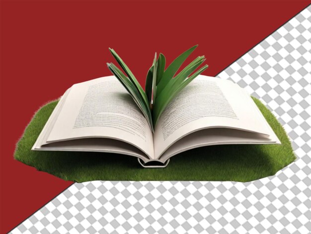 PSD 3d open book on transparent background