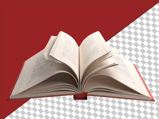PSD 3d open book on transparent background