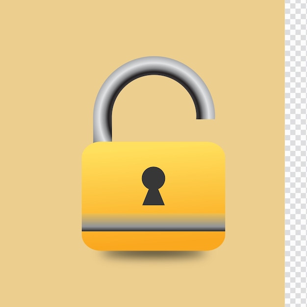 3d open lock icon