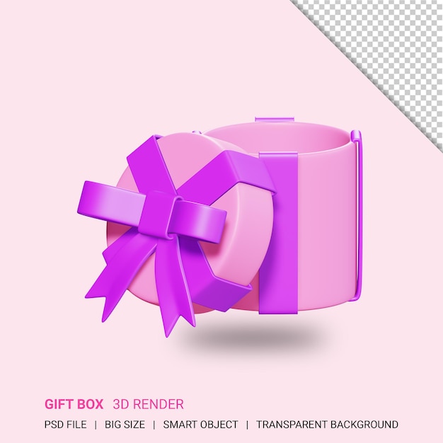 3d open tube gift box icon design isolated