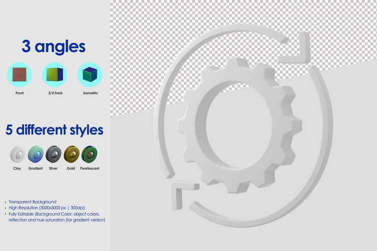 PSD 3d operation icon