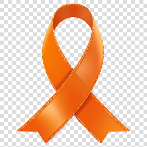 PSD 3d оранжевая лента, образующая круг, представляющий надежду в борьбе с раком png