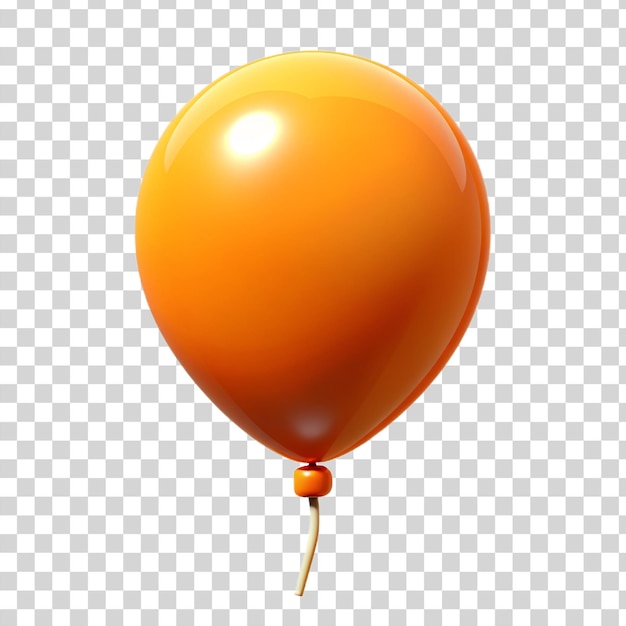 PSD 3d orange balloon isolated on transparent background