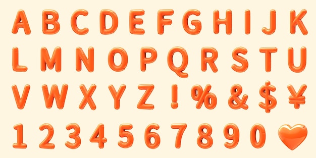 3D orange højrehældende ballonsæt