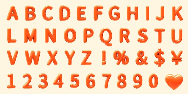 3D orange venstrehældende ballonsæt