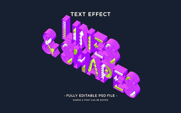 3d outline text effect