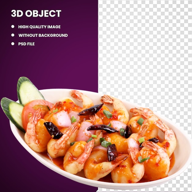 Vassoio di ceramica bianca ovale 3d gamberetti fritti pesce dito piatto frutti di mare