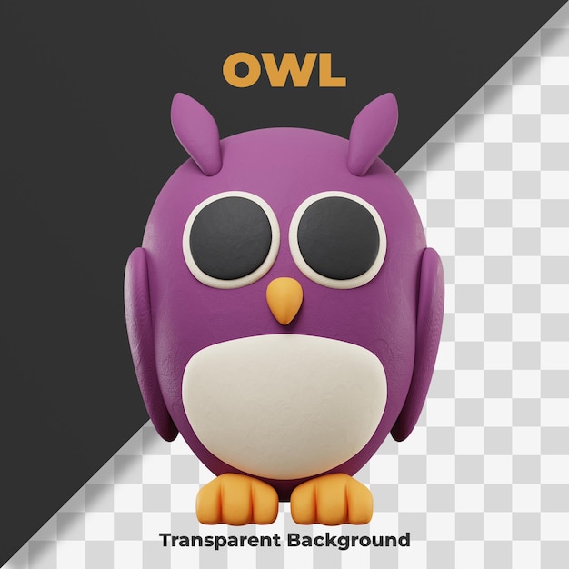 PSD 3d owl icon halloween illustration