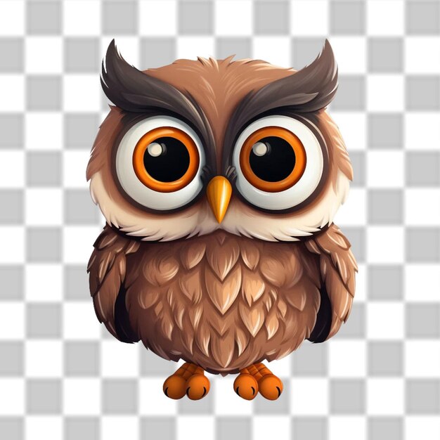 PSD 3d owl sticker clipart png sublimacja