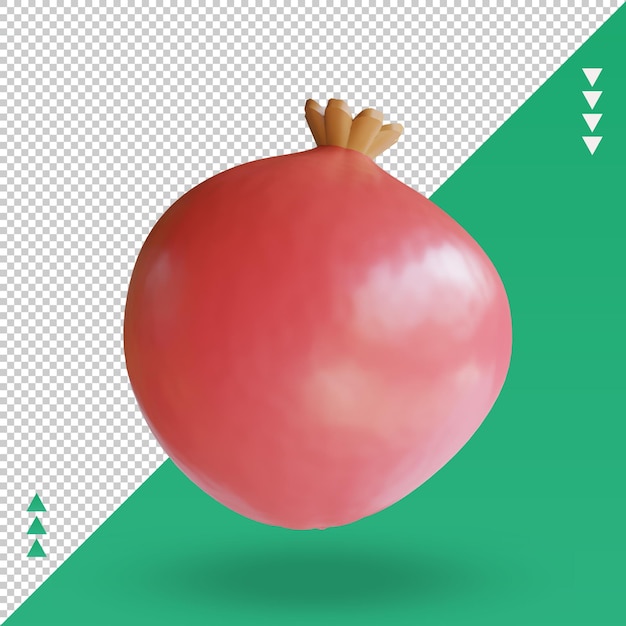 3d owoce granatu renderujący widok z przodu