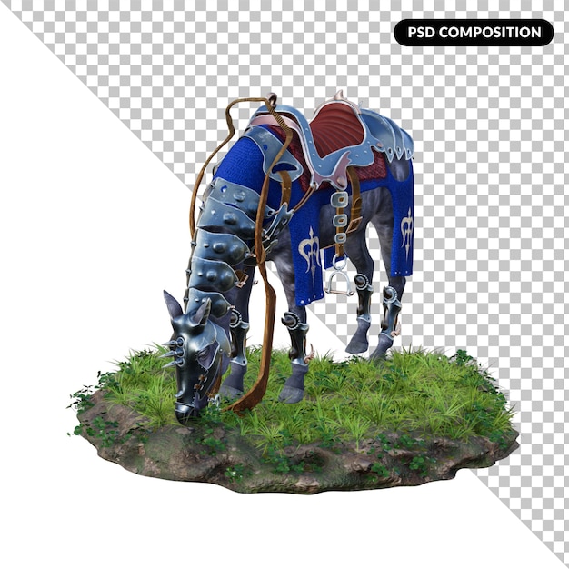 3d paard geïsoleerde psd