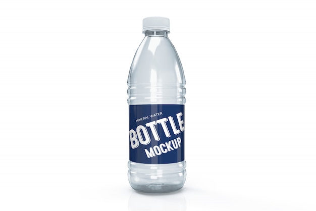 3d packaging design mockup di bottiglia d'acqua in plastica