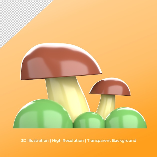 3D-paddenstoelpictogram-object goed voor boerderijontwerp