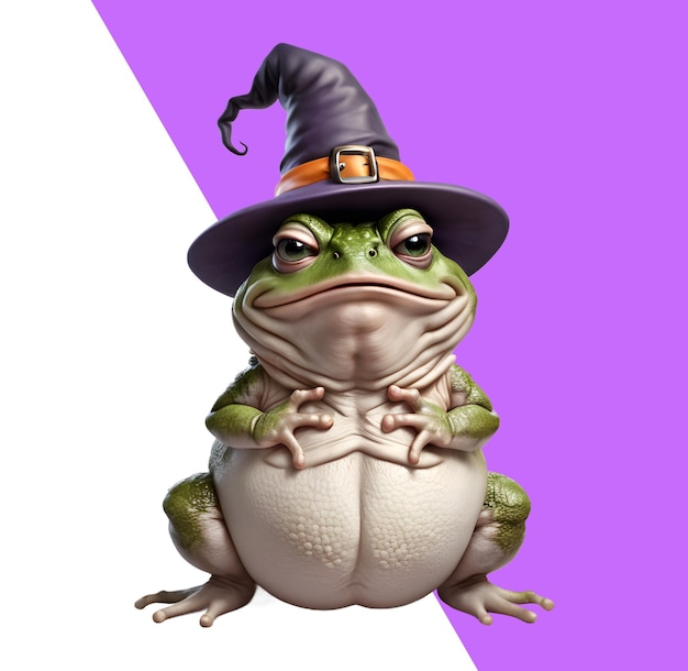 PSD 3d padkikker met heksenhoed voor halloween