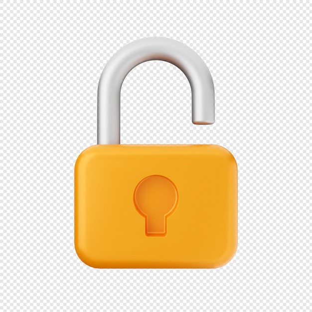 3d padlock lock security icon illustration