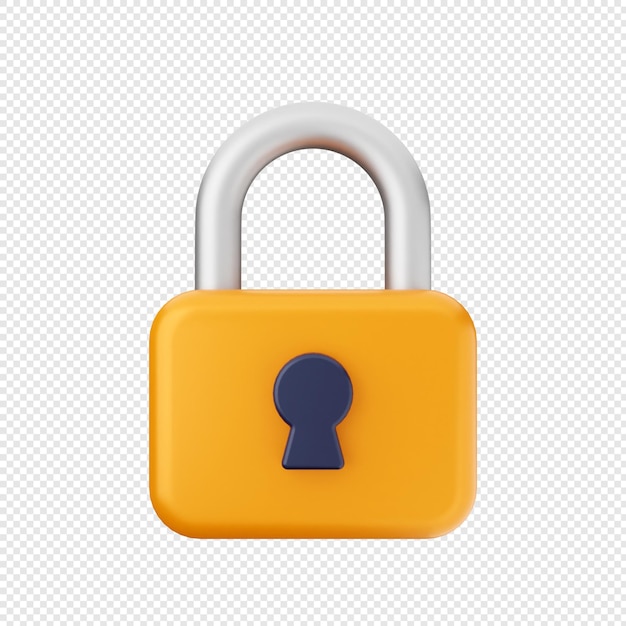 3d padlock lock security icon illustration