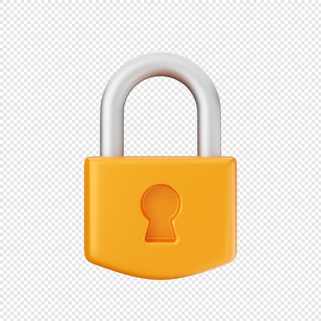 3d padlock lock security icon illustration