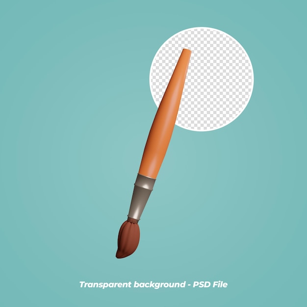 PSD 3d paint brush illustration isolated