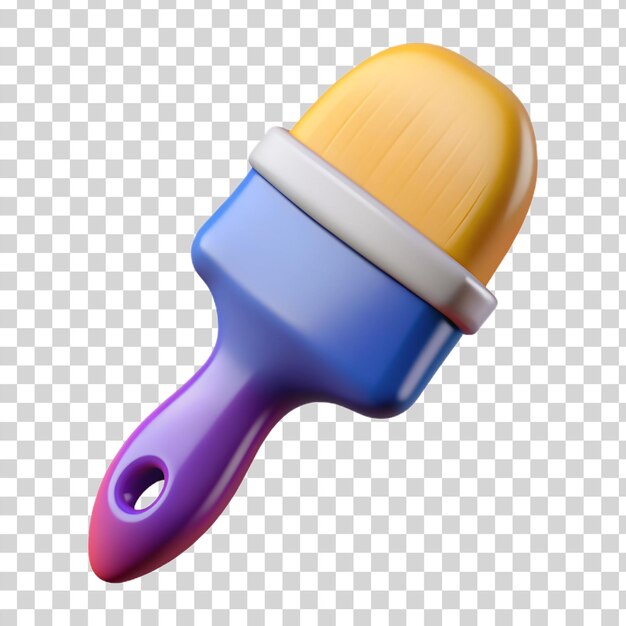 PSD 3d paint brush isolated on transparent background