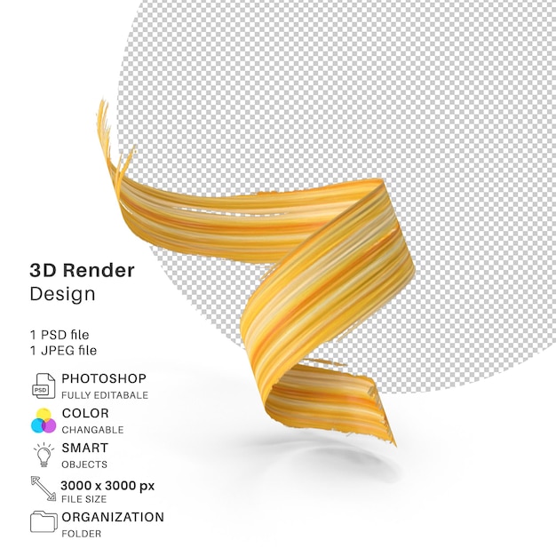 PSD 3d_paintbrush_strokes_yellow_orange