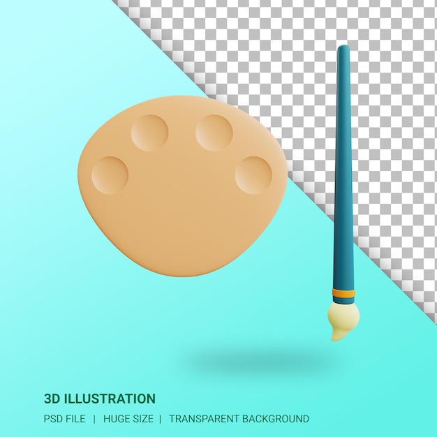 透明な背景を持つ3dペイントツールの図