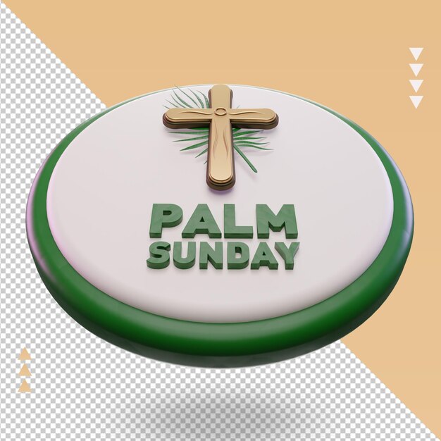 PSD 3d palm synday easter icon rendering top view