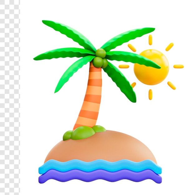 PSD 3d palm tree