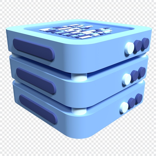3D-palvelinkuvake Tietokonepalvelimen 3d-renderöity kuvake Pilvipalvelu 3d-renderöity kuvitus