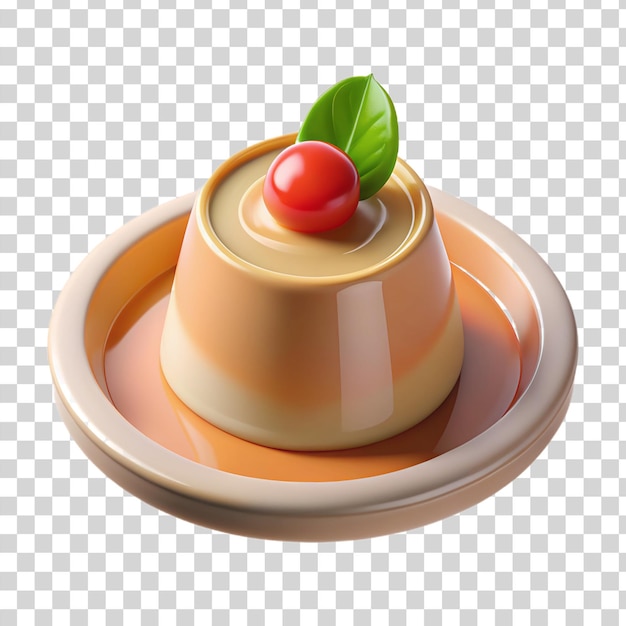 PSD 3d panna cotta geïsoleerd op een doorzichtige achtergrond