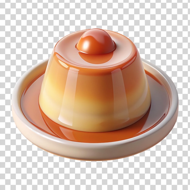 3d panna cotta isolated on transparent background