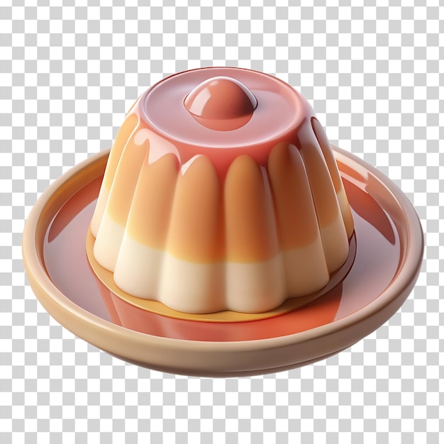 3d Panna Cotta Izolowana Na Przezroczystym Tle