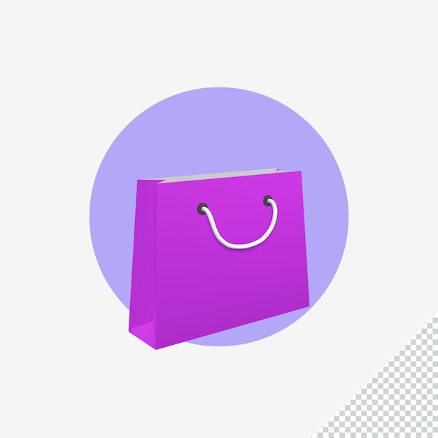 3d paper bag icon illustration