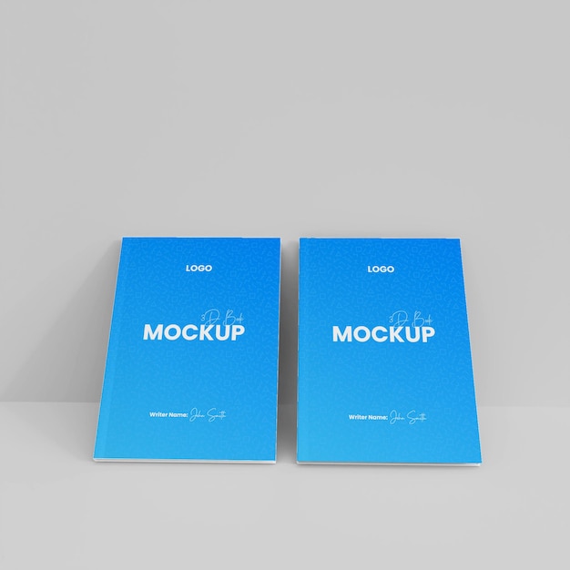 PSD 3d paper book mockup isolated