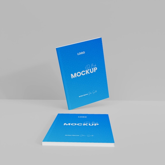 PSD 3d paper book mockup isolated