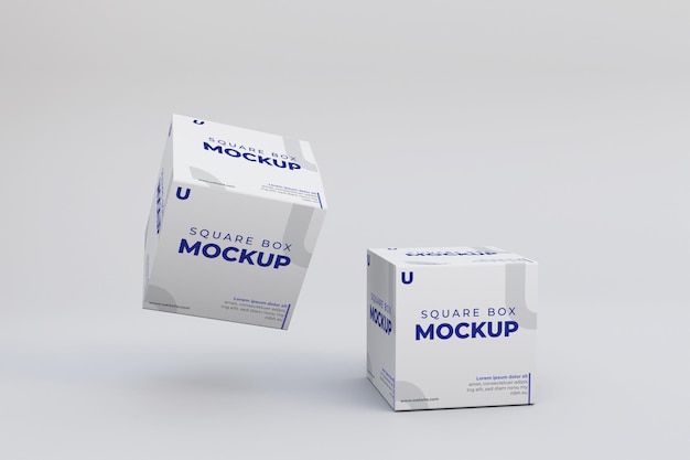 3Dペーパーボックスモックアップ