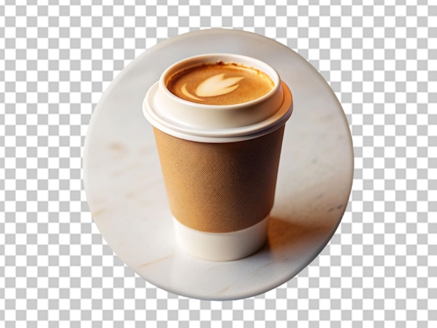 3d paper coffee cup isolated on transparent background